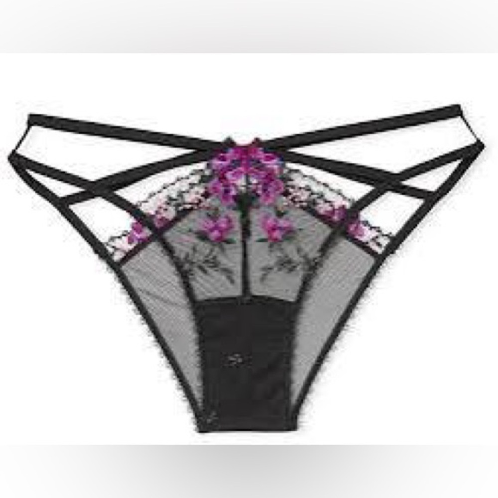‼️NWT‼️Victorias Secret Very Sexy Black Purple Lace Women's Panties Small